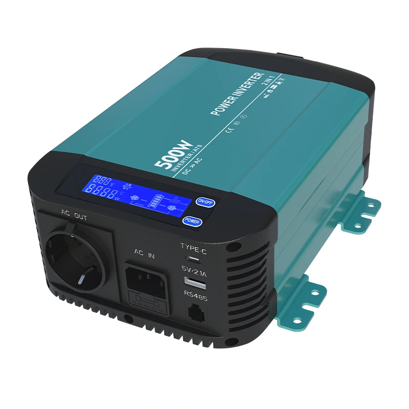 500 W-os tiszta szinuszos inverter töltővel HK500PC